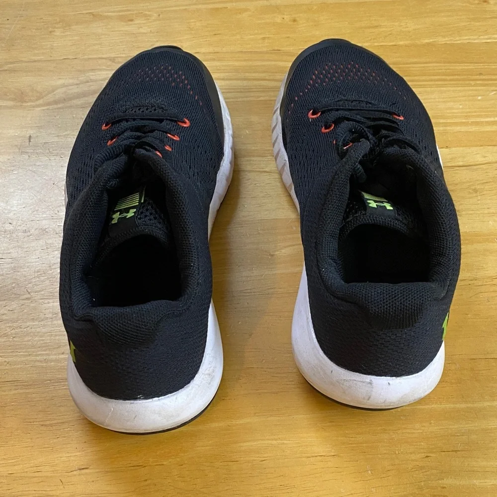Under Armour Kids' Black Athletic Sneakers with Orange Accents